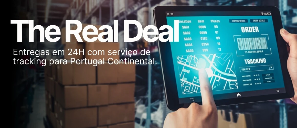 The Real Deal — Entregas em 24H com serviço de tracking para Portugal Continental.